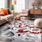 World Rug Gallery Modern Floral Area Rug 5'x7' Red Area Rug 9098RED5X7 - alternate 1